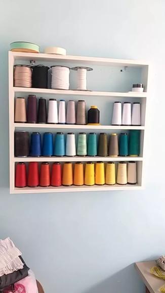 Nicho para Costureira Porta Carretel Linha Costura mdf