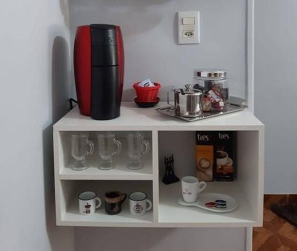 Nicho para Cozinha - Cantinho do Café Decorativo Branco