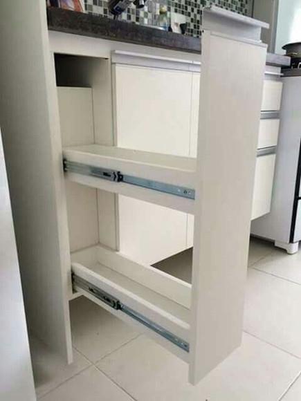 Nicho Porta Óleo e Tempero 100% mdf Branco 88x13,5x51