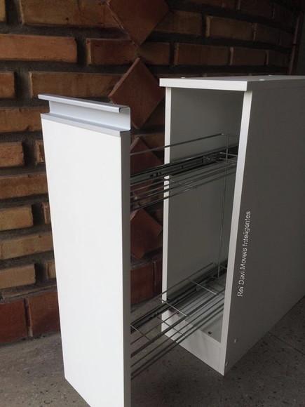 Nicho Porta Óleo e Tempero com Aramado Inox em mdf Branco