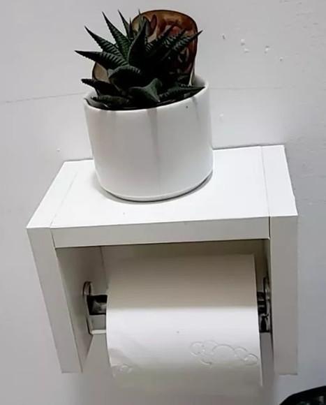 Nicho Suporte Papel Higiênico Branco Suspenso 100% mdf