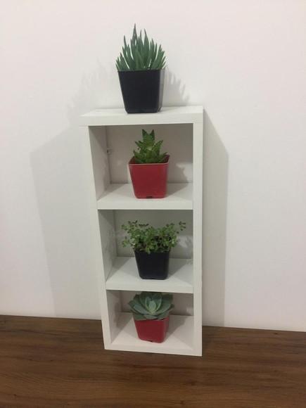 Nicho Triplo 50x20x10 Decorativo 100% mdf Branco.