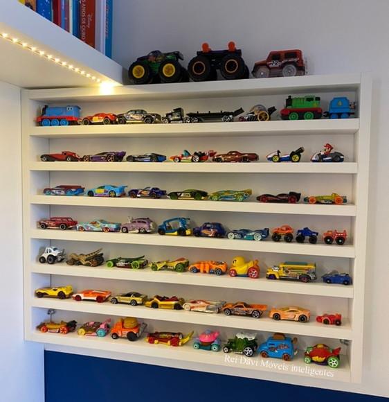 Organizador de Colecionáveis mdf Branco 60x82x10 com Fundo