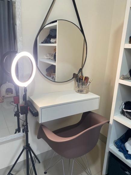 Penteadeira Suspensa Branca p/ Quarto 100% mdf 66 cm