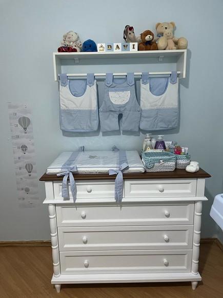 Porta Fraldas em com Varão mdf Branco 60 cm