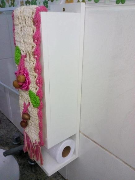 Porta Papel Higiênico Branco Suspenso 100% mdf