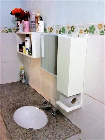 Porta Papel Higiênico Branco Suspenso 100% mdf