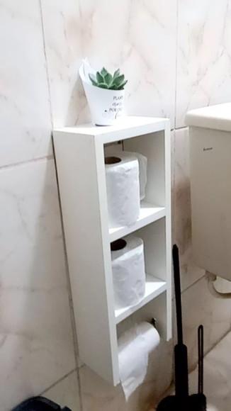 Porta Papel Higiênico Triplo Branco Suspenso 100% mdf