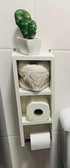 Porta Papel Higiênico Triplo Branco Suspenso 100% mdf