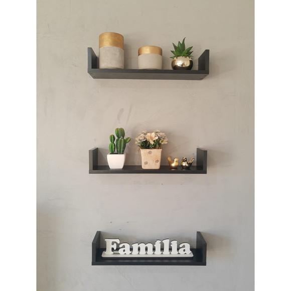 Prateleiras u Decorativa p/ Livros mdf -3 Unidades