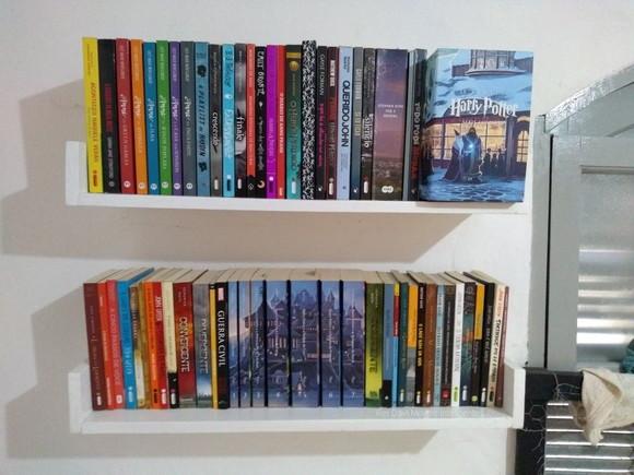 Prateleiras u Decorativa p/ Livros mdf Branco - 3 Unidades