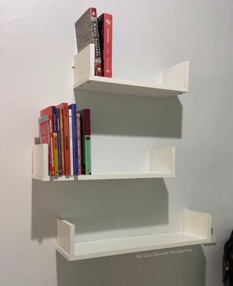 Prateleiras u Decorativa p/ Livros mdf Branco- 4 Unidades