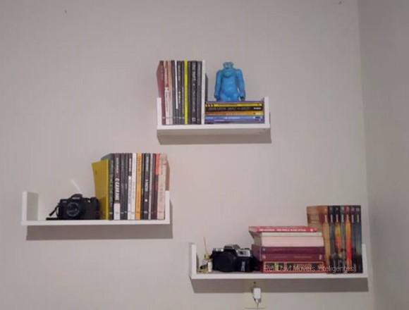 Prateleiras u Decorativa p/ Livros mdf Branco-3 Unidades