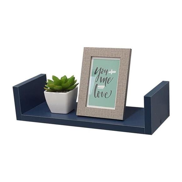 Prateleiras u Decorativa p/ Livros mdf Preto- 2 Unidades