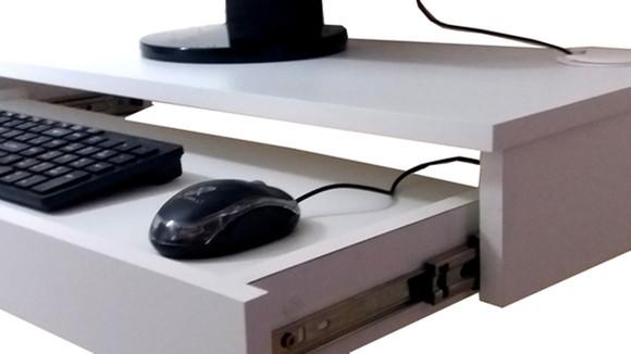Suporte Monitor Notebook Prateleira para Livros, mdf - Mesa