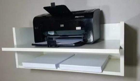 Suporte Impressora Organizador mdf Branco