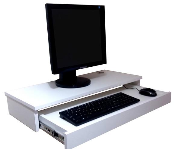 Suporte Monitor Notebook Prateleira para Livros, mdf - Mesa