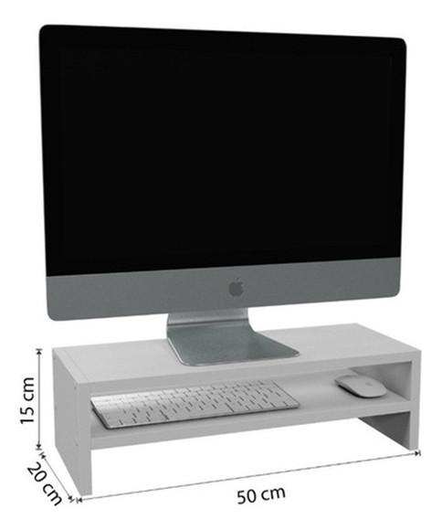 Suporte Monitor Notebook Prateleira para Livros, mdf - Mesa