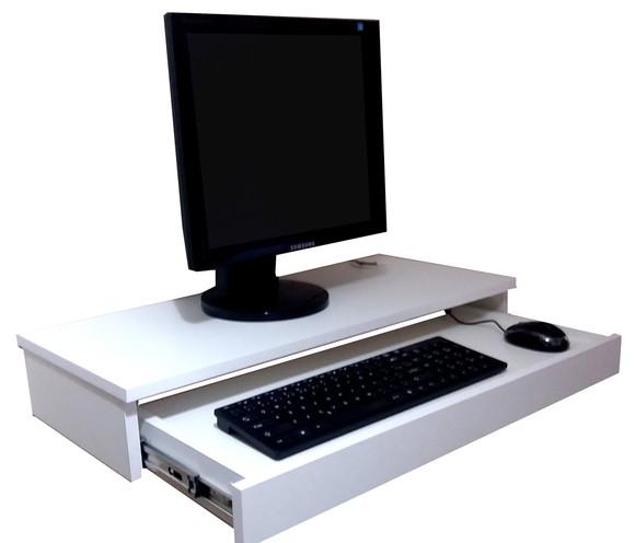 Suporte Monitor Notebook Prateleira para Livros, mdf - Mesa