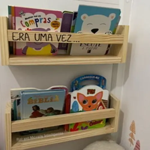 2 Prateleira Montessoriana Livros Infantil Pinus mdf