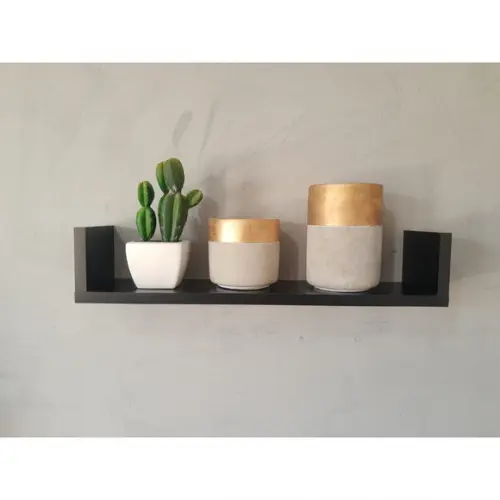 2 Prateleiras u Decorativa p/ Livros mdf Preto Tx ...