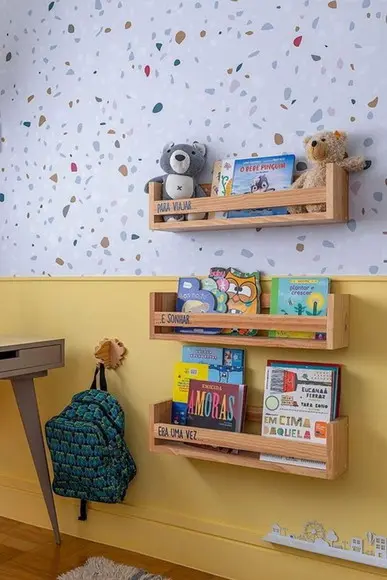 3 Prateleira Montessoriana Livros Infantil Pinus mdf
