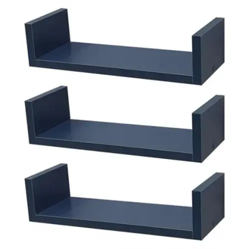 3 Prateleiras "u" Decorativa p/ Livros mdf Preto Tx ...
