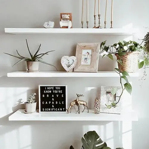 3 Prateleiras mdf 60x15 Lisas e sem Suporte mdf Branco