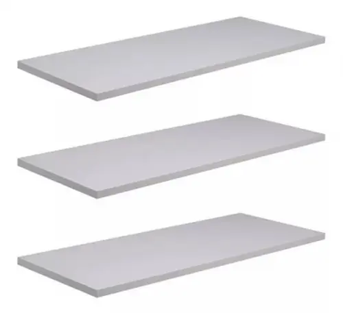 3 Prateleiras mdf 60x30 Lisas e sem Suporte mdf Branco