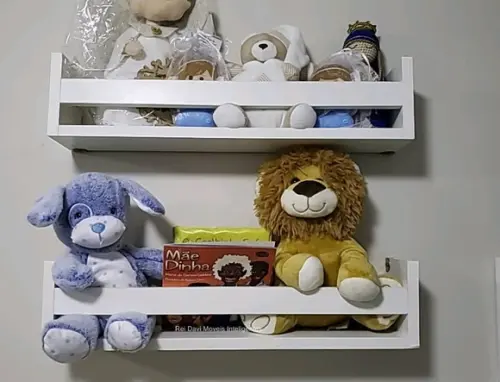 4 Prateleiras Montessoriana Livros Infantil mdf Branco 60 cm