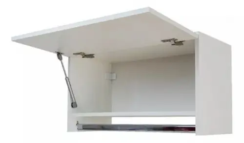 Armário Aéreo Basculante 65 cm 100% mdf Branco c/ Cabideiro