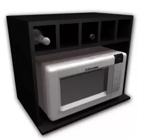 Armário para Microondas com Adega mdf Preto 60x50x30/40