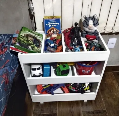 Baú Estante de Brinquedos Montessoriano mdf 90 cm
