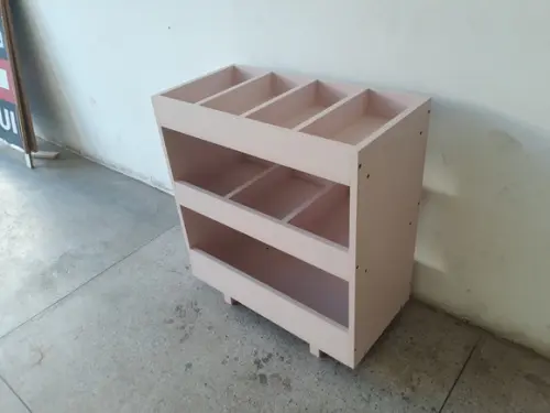Baú Estante Organizador de Brinquedos Montessoriano mdf Rosa