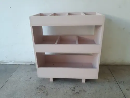Baú Estante Organizador de Brinquedos Montessoriano mdf Rosa