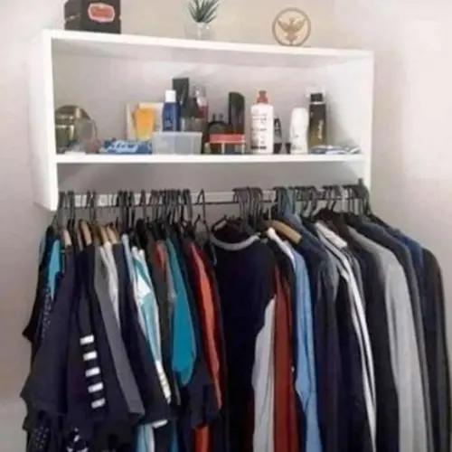 Cabideiro c/ Nicho de Parede Organizador Arara 60 cm mdf