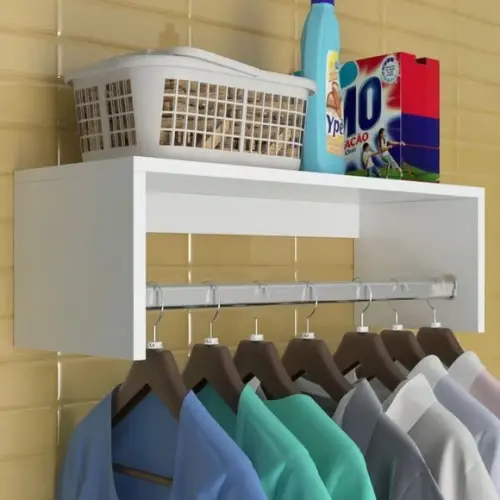 Cabideiro Madeira de Parede Organizador Arara 60 cm Mdf.