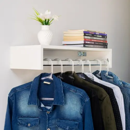 Cabideiro Madeira de Parede Organizador Arara 70 cm mdf