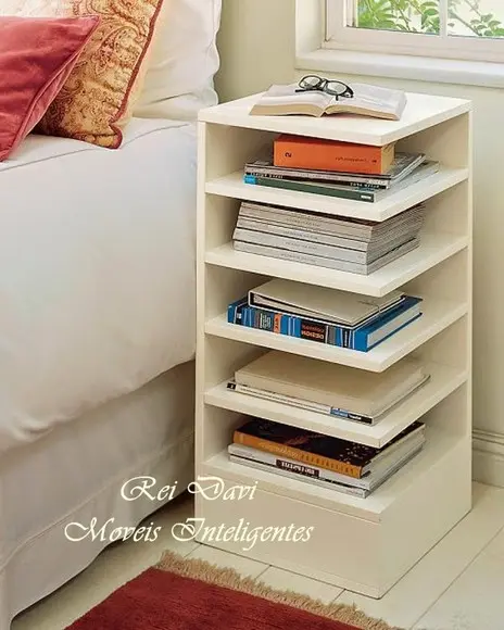 Combo 2 Criado Estante Porta Livros Mesinha de Canto mdf ,