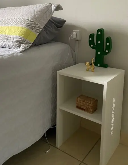 Combo 2 Criados Mudo Mesinha de Canto em 100% mdf Branco