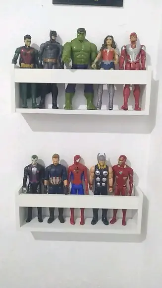Combo 3 Prateleiras Bonecos e Boneca Herois 50 cm mdf ..