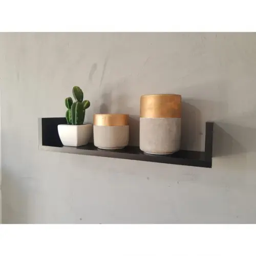 Combo 3 Prateleiras u Decorativa p/ Livros mdf Preto.