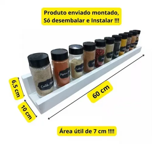 Combo 4 Prateleiras Decorativa Porta Temperos Condimentos