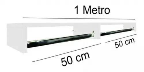 Combo c/ 2 Cabideiro de Parede Organizador Arara 50 cm mdf