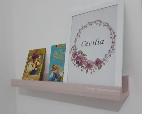 Combo c/ 2 Prateleiras Canaleta p/ Quadros Livros Rosa...