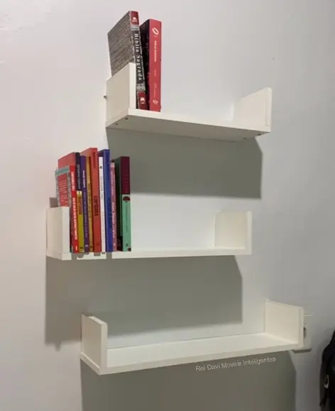 Combo c/ 3 Prateleiras u Decorativa p/ Livros mdf Branco.
