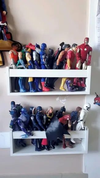 Combo c/ 4 Prateleiras Bonecos e Boneca Herois 50 cm mdf ..