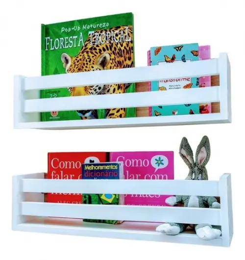 Combo c/ 4 Prateleiras Montessorianas Livros Infantil mdf
