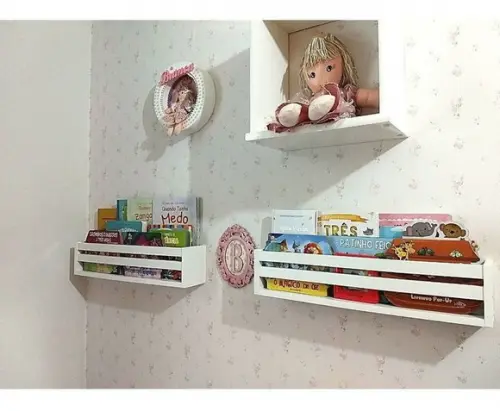 Combo c/ 4 Prateleiras Montessorianas Livros Infantil mdf