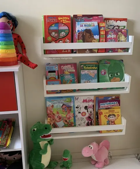 Combo c/ Prateleira Montessoriana Brinquedos Livros Mdf...